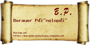 Berauer Pénelopé névjegykártya